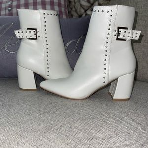 White ankle boots